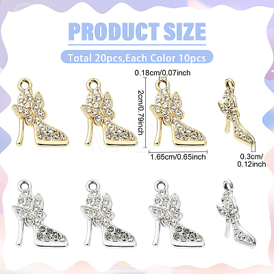20Pcs 2 Colors Alloy Crystal Pendants FIND-YW0011-30-1