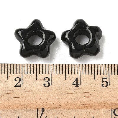 Natural Black Obsidian European Beads G-C252-02A-1