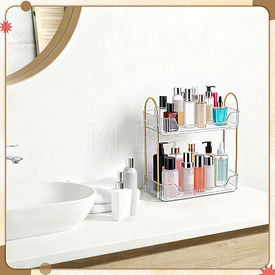 2Pcs Two Layers Plastic Bathroom Wall Storage Rack AJEW-WA0003-69-1