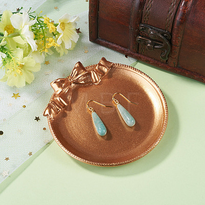 1 Pair Natural Amazonite Dangle Earrings EJEW-TA0001-85-1