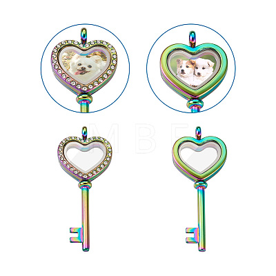 2Pcs 2 Style Alloy Magnetic Locket Pendants PALLOY-TA0002-32M-1