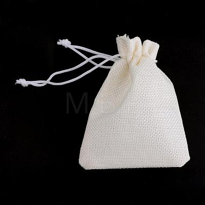 Polyester Imitation Burlap Packing Pouches Drawstring Bags ABAG-R005-18x13-21-1