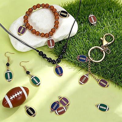 60Pcs 5 Colors Alloy Enamel Pendants ENAM-PH0003-38-1