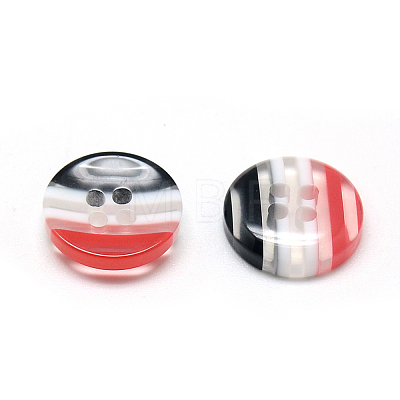 4-Hole Stripe Resin Buttons BUTT-S019-09-1