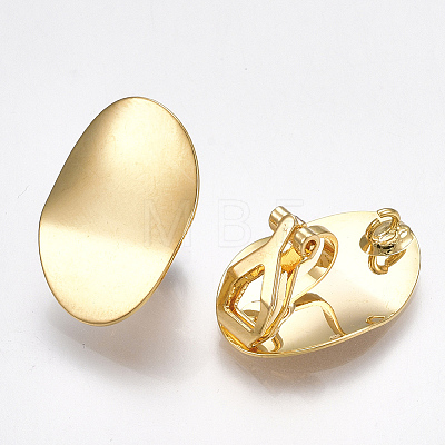 Brass Clip-on Earring Findings X-KK-T038-246G-1