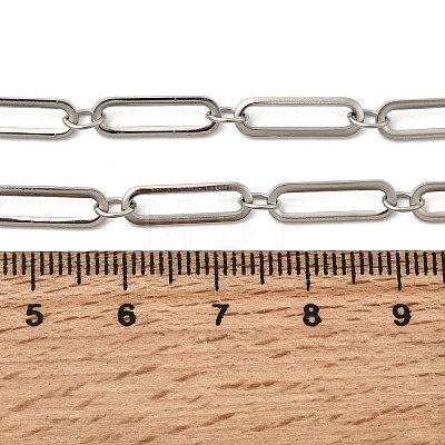Non-Tarnish 304 Stainless Steel Paperclip Chain Necklace with Toggle Clasp for Men Women NJEW-JN04139-1