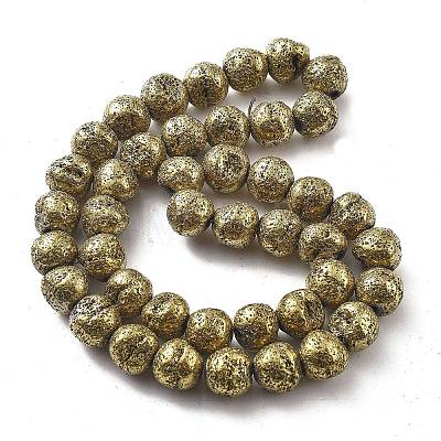 Electroplated Natural Lava Rock Beads Strands G-A251-D01-01D-1