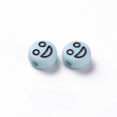 Opaque Sky Blue Acrylic Beads MACR-N008-42-C05-1