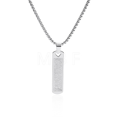 201 Stainless Steel Rectangle Dog Tag Pendant Necklaces for Men's WGCE0ED-01-1