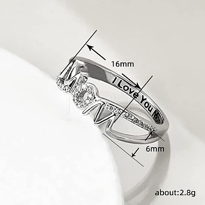 Brass Micro Pave Cubic Zirconia Finger Rings for Women FS-WG11F27-04-1