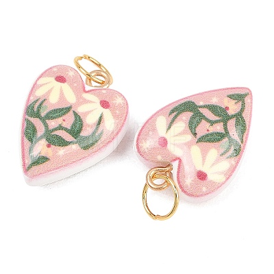 Printed Opaque Acrylic Pendants SACR-P036-01F-G-1