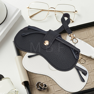 2Pcs 2 Colors Rectangle PU Leather Eyeglass Case AJEW-CN0006-95C-1