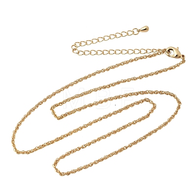1MM Brass Rope Chain Necklaces NJEW-L013-11G-1