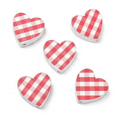 Spray Painted & Printed Wood Beads WOOD-L023-02A-1