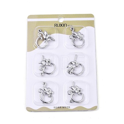 6Pcs Brass Toggle Clasps KK-T073-42P-1
