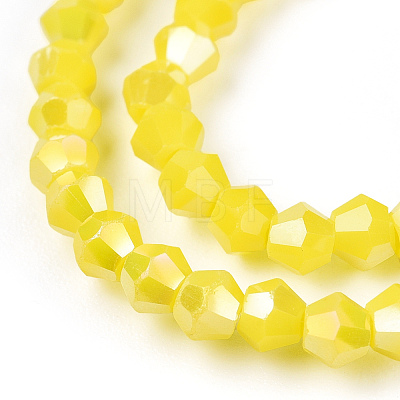 Opaque Solid Color Electroplate Glass Beads Strands EGLA-A039-P2mm-B05-1