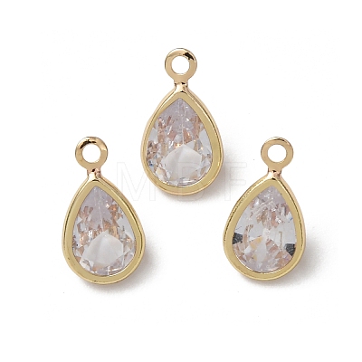 Brass Glass Pendants KK-C253-05G-1