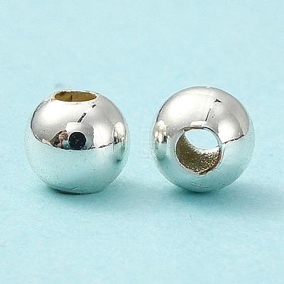 Eco-Friendly Brass Smooth Round Beads KK-D322-G-4mm-S-RS-1