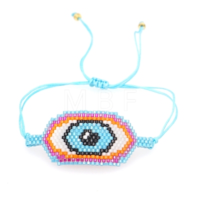 Friendship Eye Loom Pattern Seed Beads Bracelets for Women BJEW-Z013-16-1