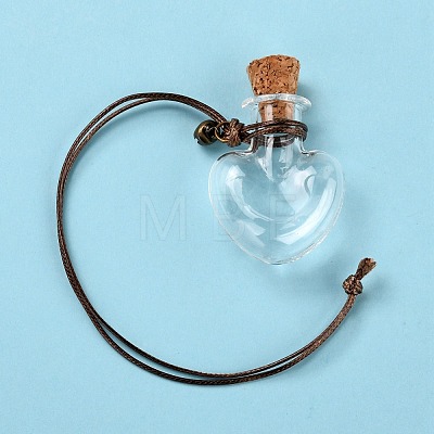 Heart-shaped Glass Cork Bottles Ornament GLAA-D002-11-1