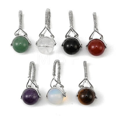 Natural & Synthetic Mixed Stone Ball Pendants G-D102-04P-1