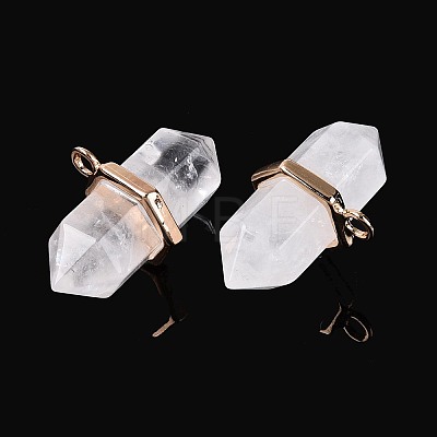 Natural Quartz Crystal Double Terminal Pointed Pendants G-N345-09A-1