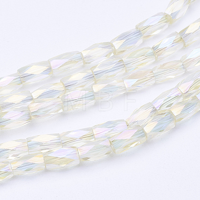 Electroplate Transparent Glass Beads Strands EGLA-E046-D06-1