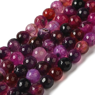 Dyed & Heated Natural Dragon Veins Agate Beads Strands G-P539-A01-09-1