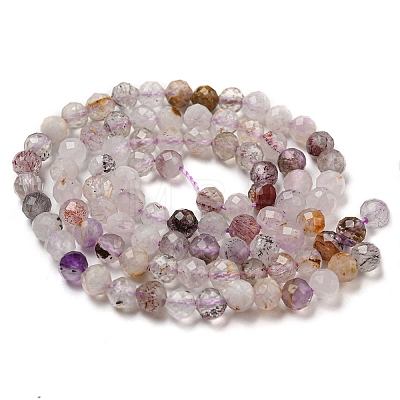 Natural Purple Rutilated Quartz Beads Strands G-A097-A09-05-1