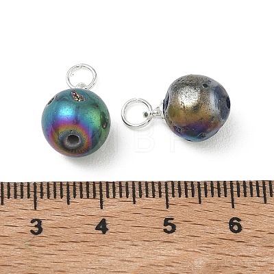 Electroplated Natural Druzy Geode Crystal Pendants PALLOY-JF05671-01-1