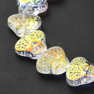 Transparent Electroplate Glass Beads Strands EGLA-F158-AB01-1