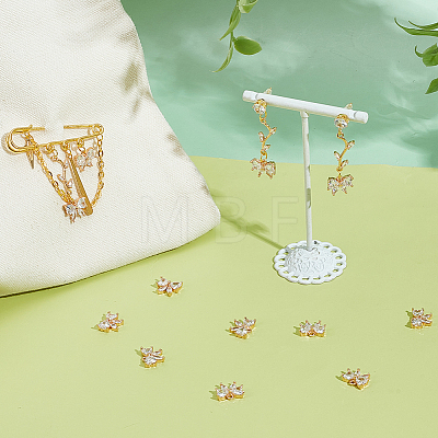 12Pcs Brass Glass Charms KK-PH0013-43C-1