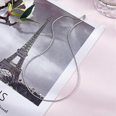 925 Sterling Silver Thin Dainty Link Chain Necklace for Women Men JN1096A-07-1