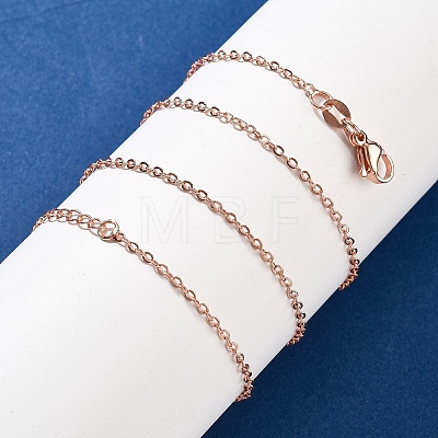 Brass Cable Chain Necklaces for Women NJEW-D302-48RG-1