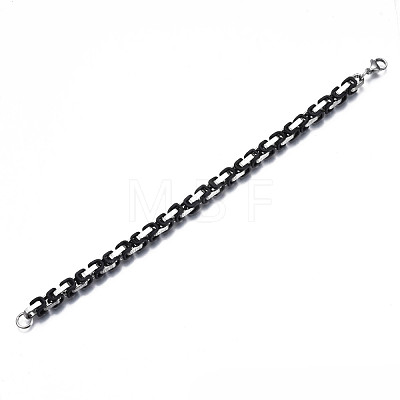Two Tone 201 Stainless Steel Byzantine Chain Bracelet for Men Women BJEW-S057-87A-1