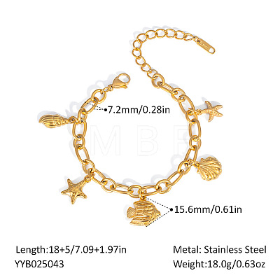 Stylish Ocean Stainless Steel Charm Bracelets OX8367-2-1