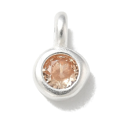 925 Sterling Silver Cubic Zirconia Flat Round Charms STER-R002-02S-06-1