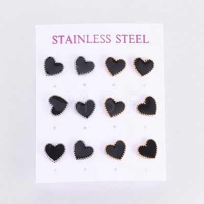 304 Stainless Steel Stud Earrings EJEW-I235-04-A-1