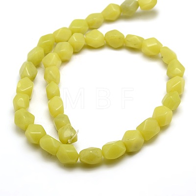 Natural Lemon Jade Polygon Beads Strands G-P063-85-1