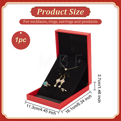 Rectangle PU Leather with Lint Jewelry Storage Box AJEW-WH0505-86A-01-1