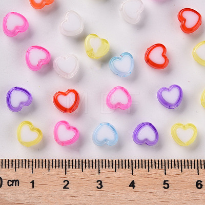 Transparent Heart Acrylic Beads TACR-S117-M-1