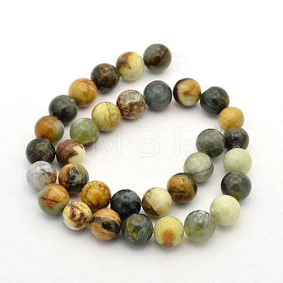 Round Natural Jade Beads Strands G-M135-01-1