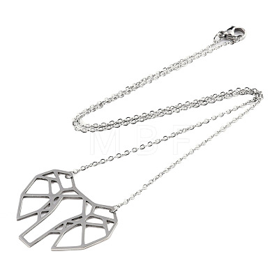 201 Stainless Steel Origami Pendant Necklaces NJEW-T009-JN090-1-40-1