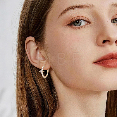 10Pcs 5 Styles Rack Plating Brass Beaded Huggie Hoop Earrings for Women KK-SC0008-04-1