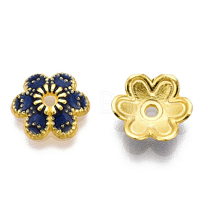 6-Petal Alloy Enamel Bead Caps X1-ENAM-TAC0023-05-1