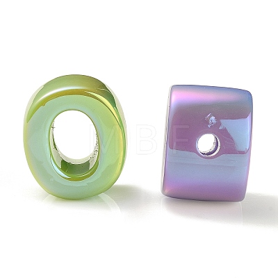 UV Plating Rainbow Iridescent Acrylic Beads OACR-C012-01-1
