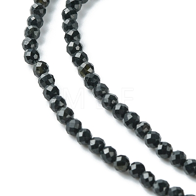 Natural Black Tourmaline Beads Strands G-F748-Y01-02-1
