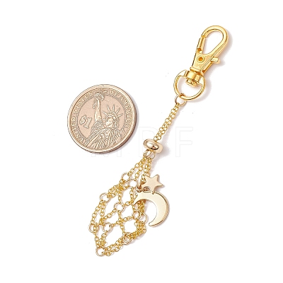 Moon Alloy Swivel Lobster Claw Clasps & Brass Cable Chains AJEW-JB01336-02-1