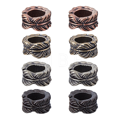 8Pcs 4 Colors Brass European Beads KK-ME0004-22-1