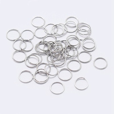 Anti-Tarnish Rhodium Plated 925 Sterling Silver Open Jump Rings STER-F036-02P-0.8x6mm-1
